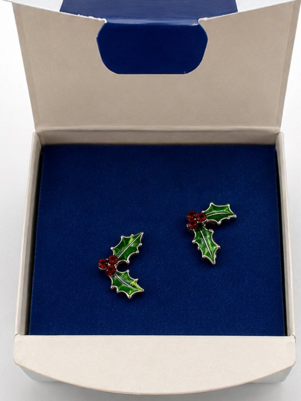 Avon Holly Berry Stud Earrings w/ Box – Christmas Holiday Jewelry